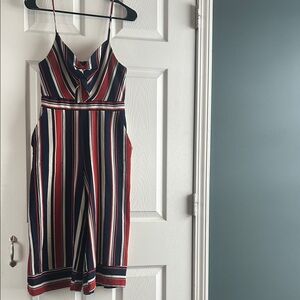 Striped Jumpsuit with Spaghetti Straps